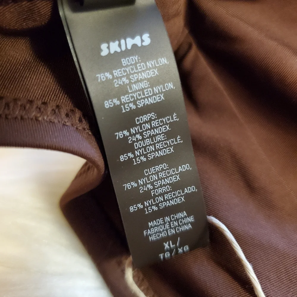 Skims Swim High Neck Back-tie Top - Cocoa